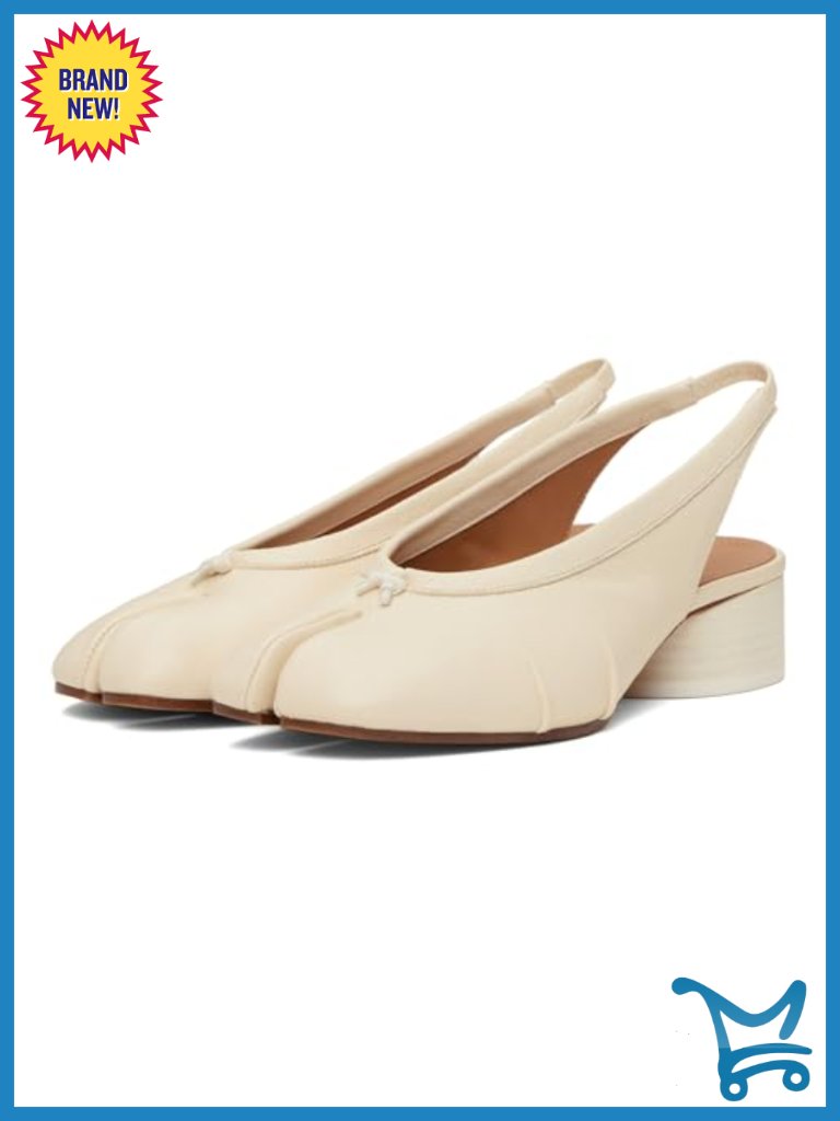 Japanese Split Toe Slingback Pumps Chunky Cylindrical Heel Block Heels Tabi